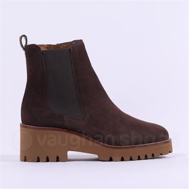 Paul Green Wedge Heel Chelsea Boot - Chocolate Suede